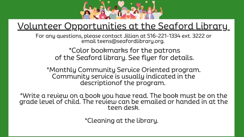 Volunteer Opportunities at the Seaford Library (Presentation (169)) (3)